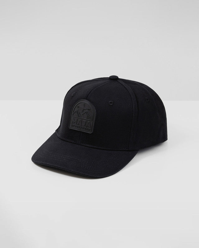 Sendero Snapback Cap, Black, front view, Cotton, sun protection and casual style