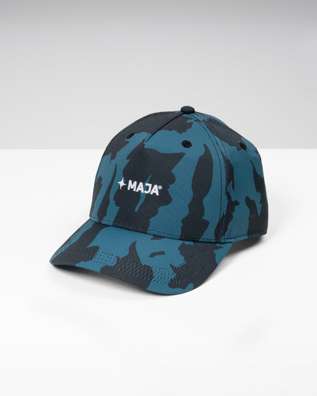 Laguna Snapback Cap, Patrón laguna, front view, Cotton, sun protection and casual style