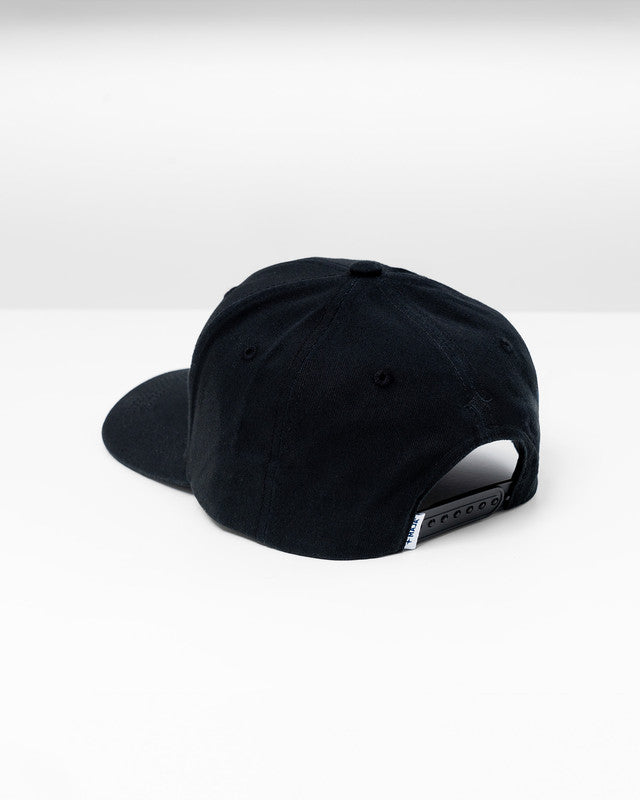 MAJA® Snapback Cap, Black, back view, Cotton, sun protection and casual style