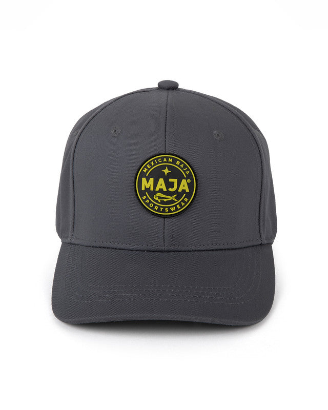 MAJA® Emblem Snapback Cap, Dark Gray, front view, Cotton, sun protection and casual style