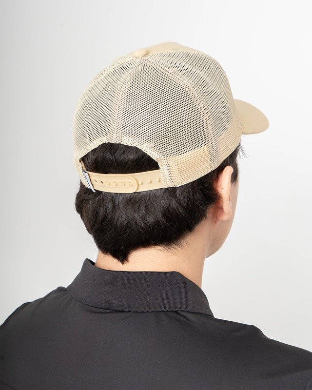Khaki Orizaba Emblem Trucker Cap, Khaki, back view, Nylon, sun protection and casual style