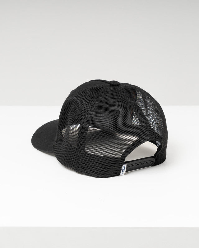 MAJA® Comando Manta Ray Pattern Trucker, Black, back view, Nylon, sun protection and casual style