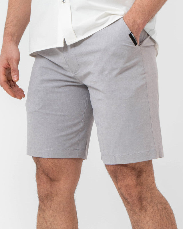 MAJA® Origen Shorts, Gray, front view, Regular fit, Polyester, with water-repellent, comfortable for training