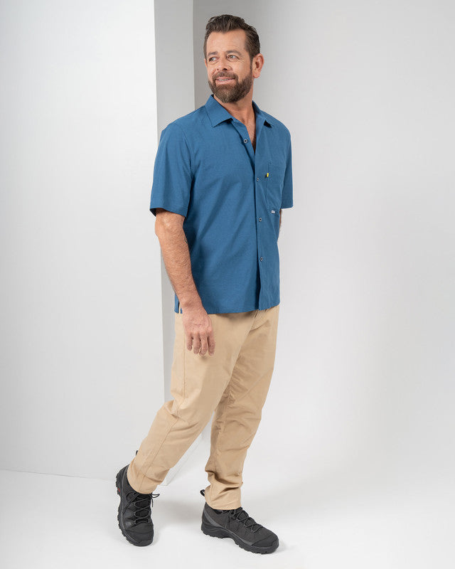 Viajero Shirt, Navy Blue, detail, Regular fit, Polyester, with 4-way stretch fabric, ideal for office