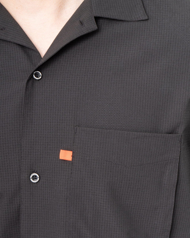 Viajero Shirt, Black, side view, Regular fit, Polyester, with 4-way stretch fabric, ideal for office