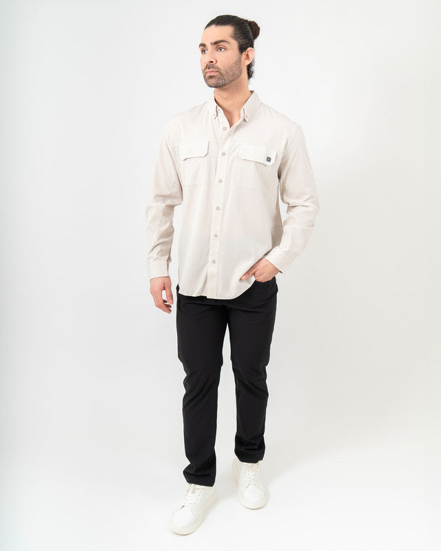 Pescadero Shirt, Khaki, detail, Relaxed fit, Polyester, with 4-way stretch fabric, ideal for office