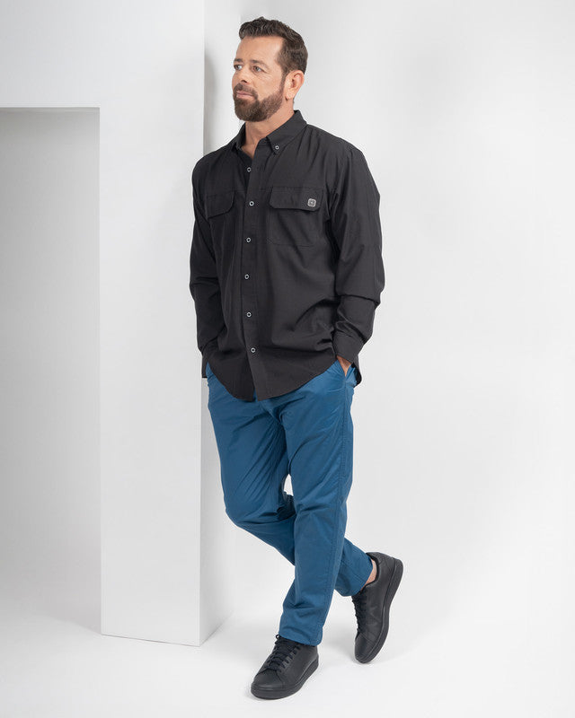 Pescadero Shirt, Black, detail, Relaxed fit, Polyester, with 4-way stretch fabric, ideal for office