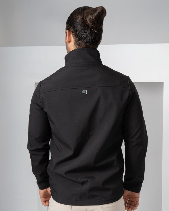Abisal Softshell Jacket, Black, side view, Relaxed fit, Polyester, perfect for casual wear or training