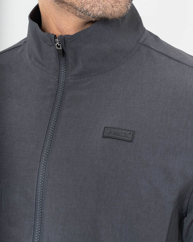 MAJA® Lightweight Jacket, Black, side view, Relaxed fit, Polyester, with 4-way stretch fabric, perfect for casual wear or training