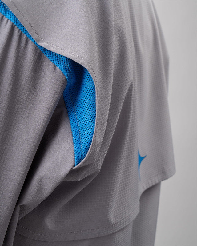 MAJA® Outdoor Signature Shirt, Gray, detail, Relaxed fit, Polyester, with ripstop, ideal for office