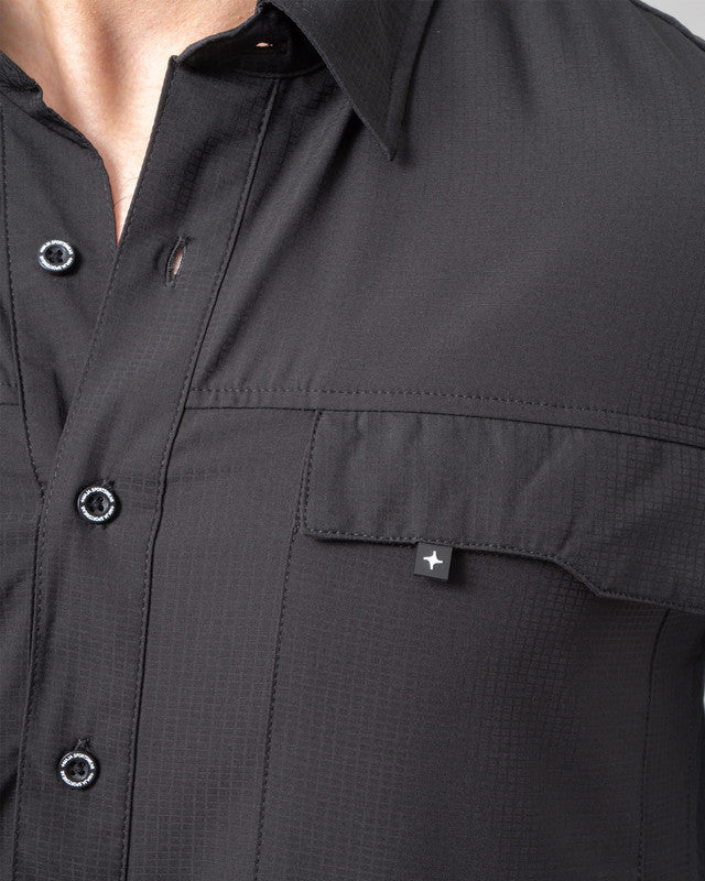 MAJA® Lightweight Jacket, Black, side view, Relaxed fit, Polyester, with ripstop, ideal for office