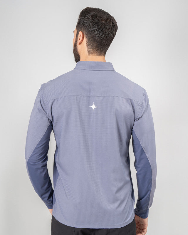 Navío Outdoor Shirt, Gray, back view, Relaxed fit, Polyester, ideal for office