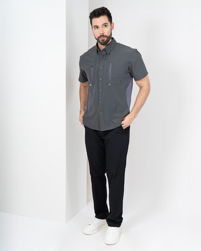 Bahía Outdoor Shirt, Gris ceniza, detail, Relaxed fit, Polyester, ideal for office