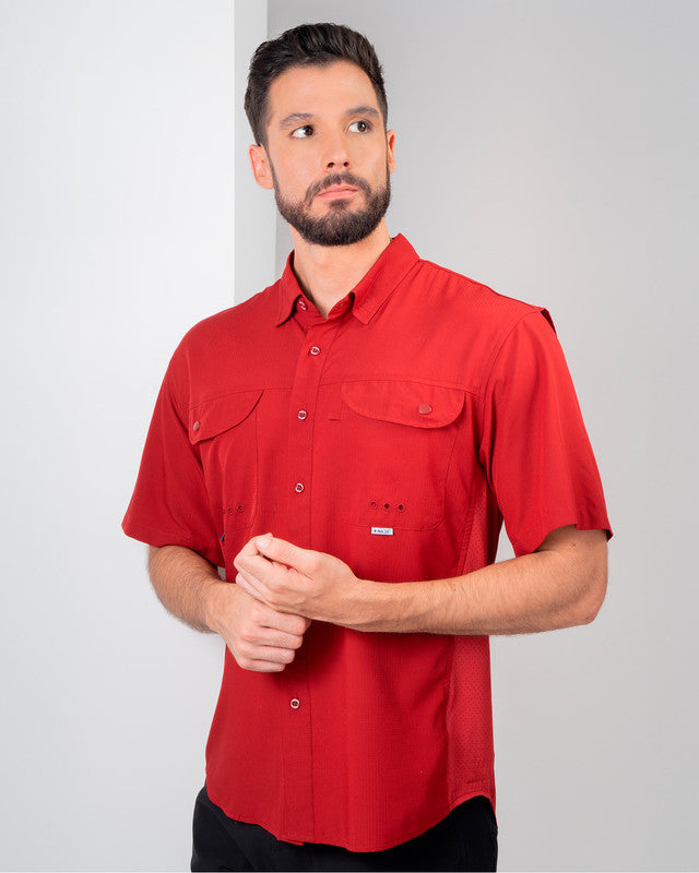 MAJA® Outdoor Signature Shirt, Tinto, front view, Relaxed fit, Polyester, with ripstop, ideal for office