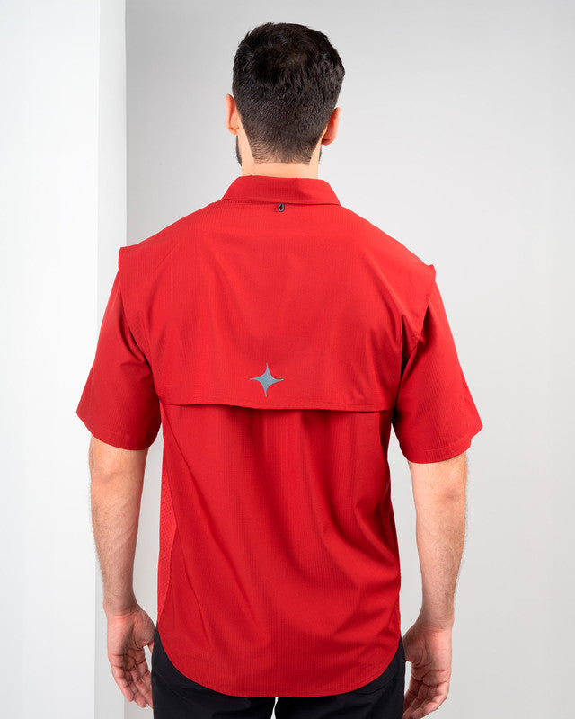 MAJA® Outdoor Signature Shirt, Tinto, back view, Relaxed fit, Polyester, with ripstop, ideal for office