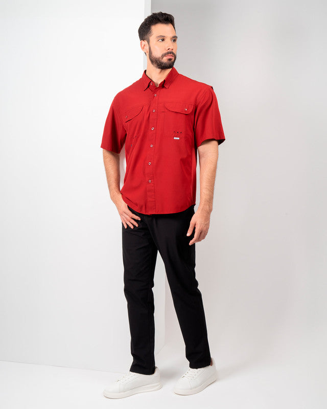 MAJA® Outdoor Signature Shirt, Tinto, detail, Relaxed fit, Polyester, with ripstop, ideal for office