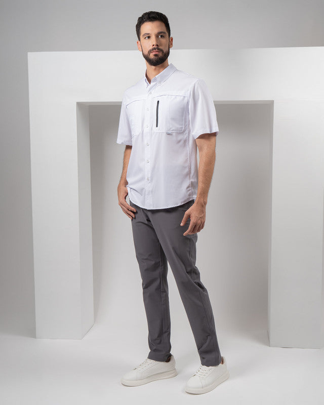 Tripulante Shirt, White, detail, Regular fit, Polyester, ideal for office