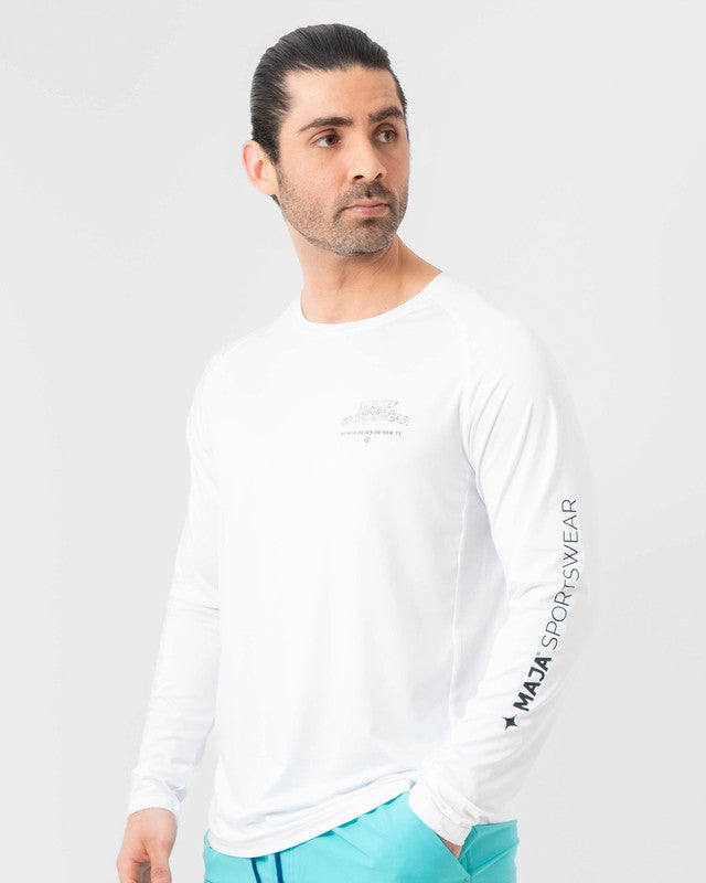Performance Long Sleeve, White, front view, Relaxed fit, Polyester, versatile use