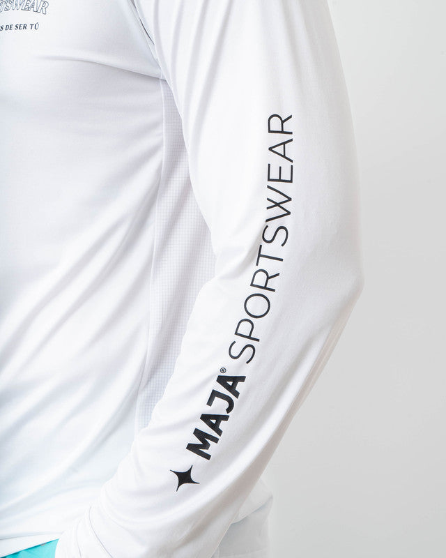 Performance Long Sleeve, White, side view, Relaxed fit, Polyester, versatile use