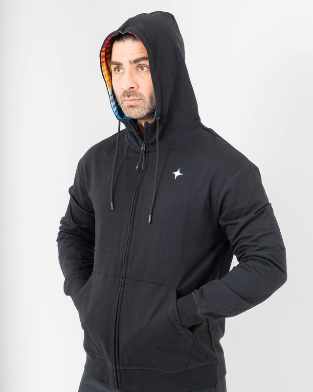 MAJA® Boreal Hoodie, Black, back view, Slim fit, Polyester, with breathable, great for cold weather