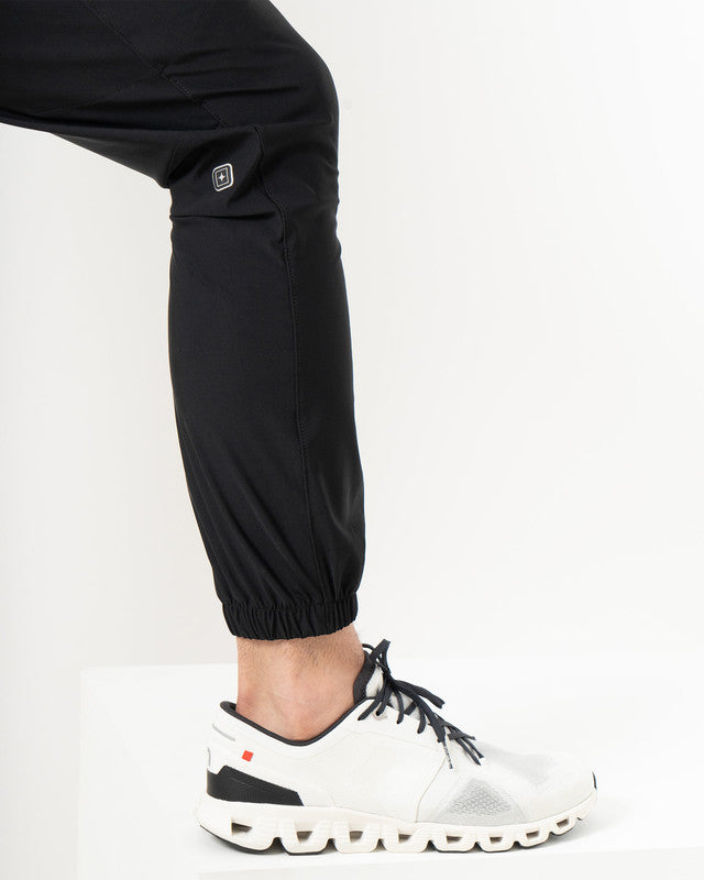 MAJA® Active Sendero Jogger Pants, Black, detail, Slim fit, Polyamide, with 4-way stretch fabric, versatile use