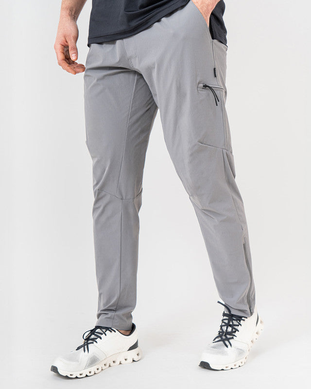Active Camino Jogger Pants, Gray, front view, Slim fit, Polyamide, with 4-way stretch fabric, versatile use