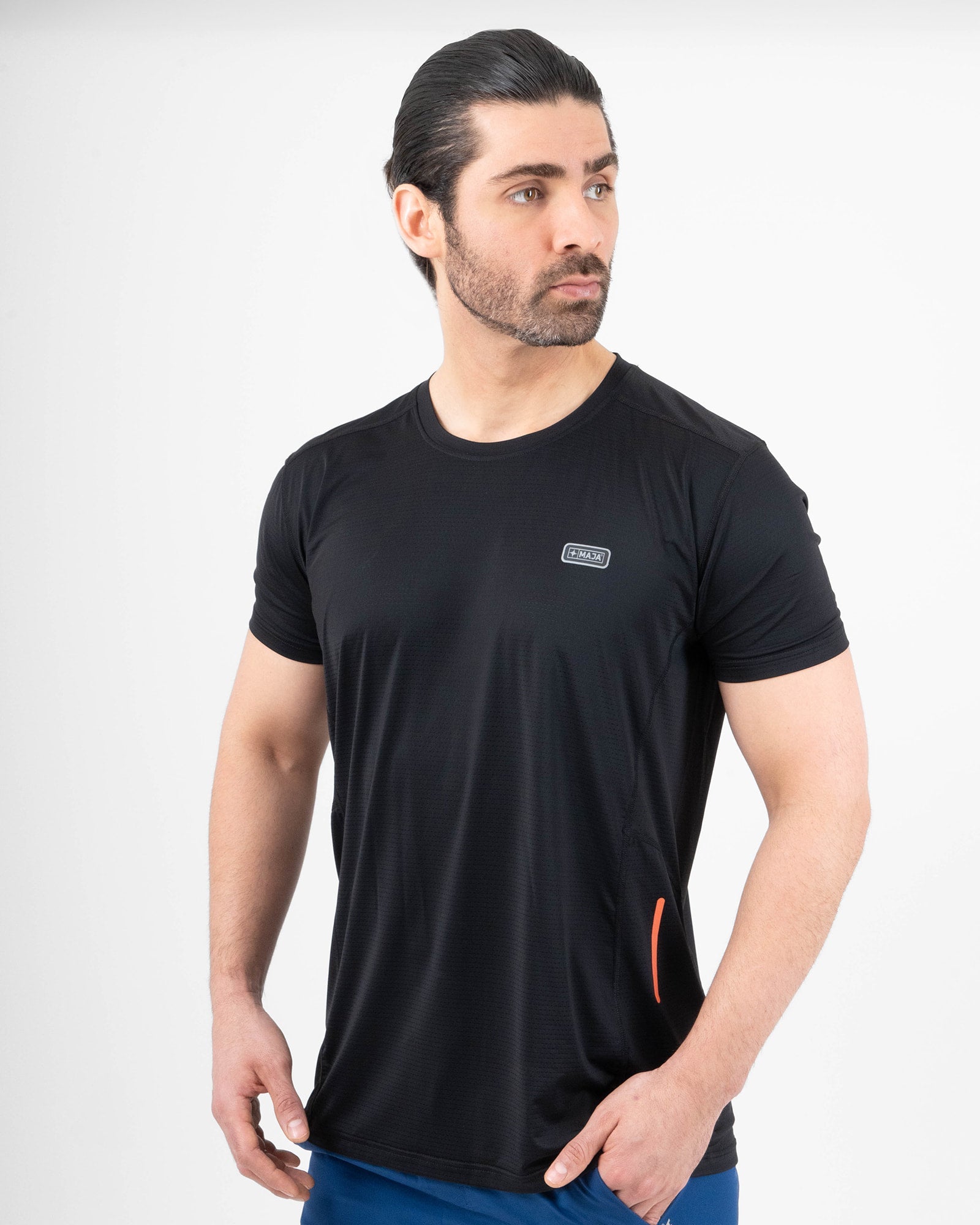 MAJA® Active Tee, Black, front view, Relaxed fit, Polyamide, versatile use