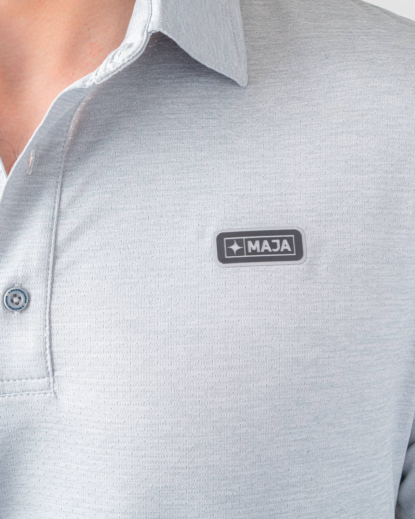 MAJA® Active Polo, Light Gray, side view, Regular fit, Polyester, with UPF 50, versatile use