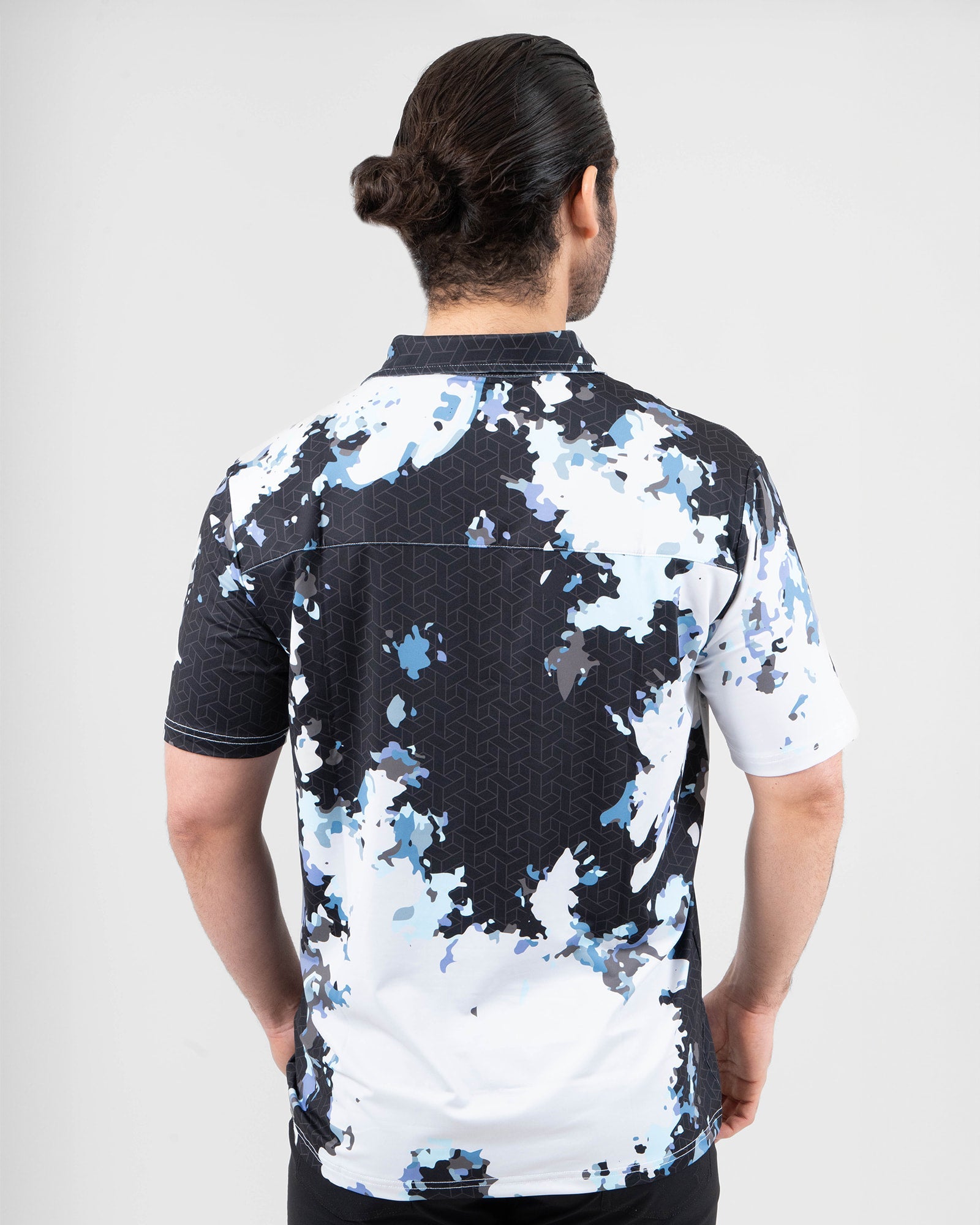 MAJA® Polo, Patrón tundra, back view, Regular fit, Polyester, with UPF 50, versatile use