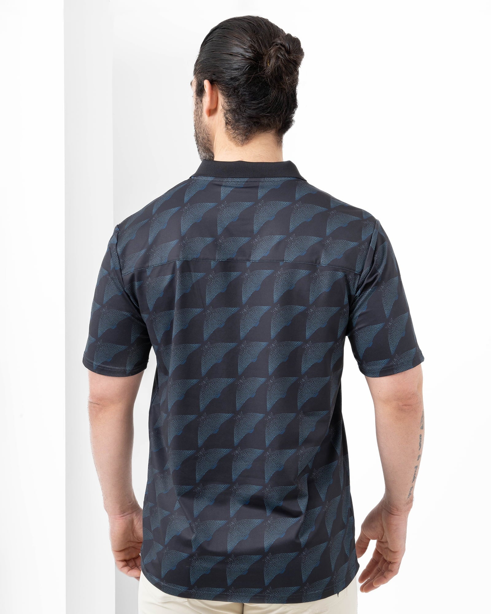 MAJA® Polo, Patrón mantarraya, back view, Regular fit, Polyester, with UPF 50, versatile use