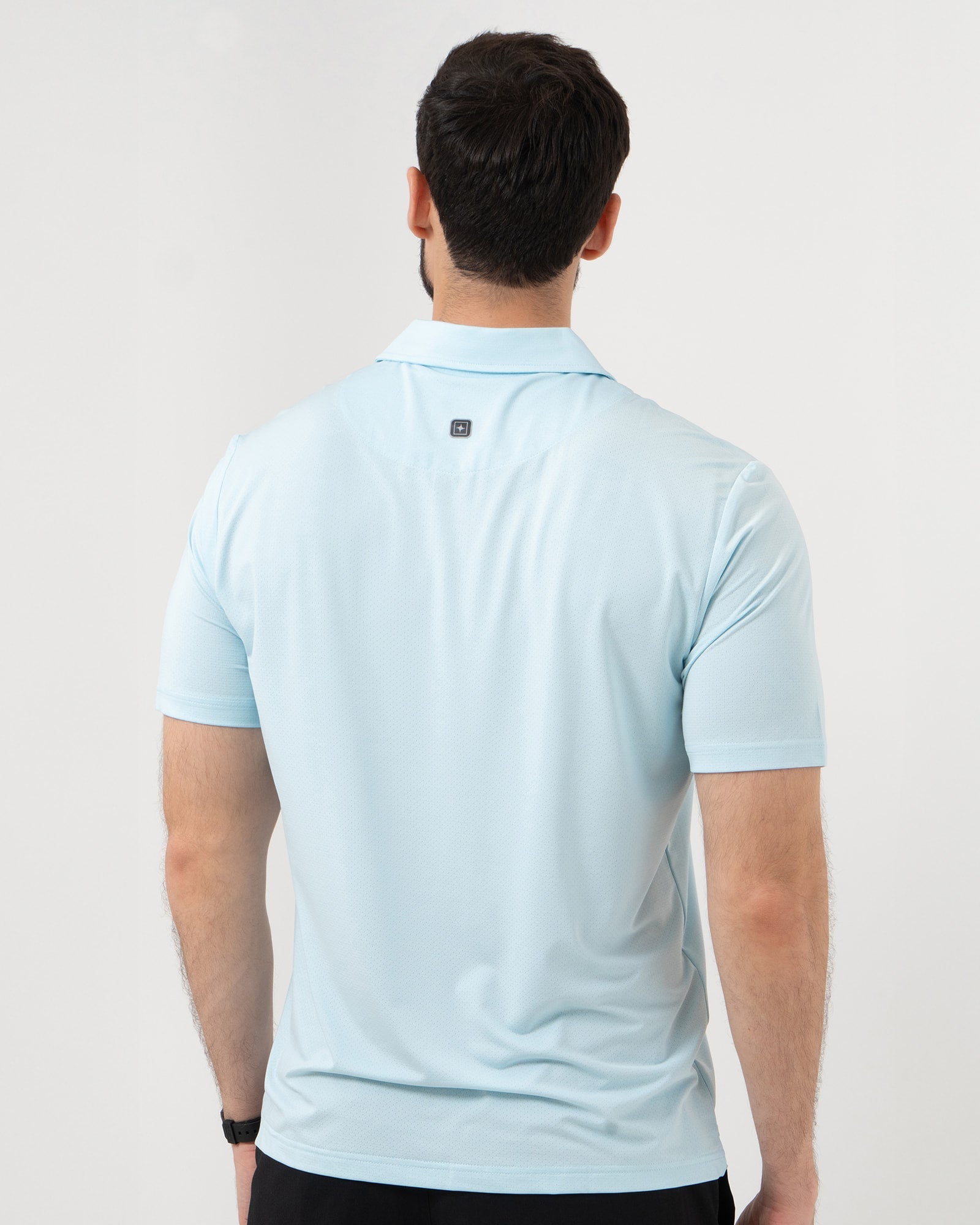 MAJA® Active Polo, Sky Blue, back view, Regular fit, Polyester, with UPF 50, versatile use