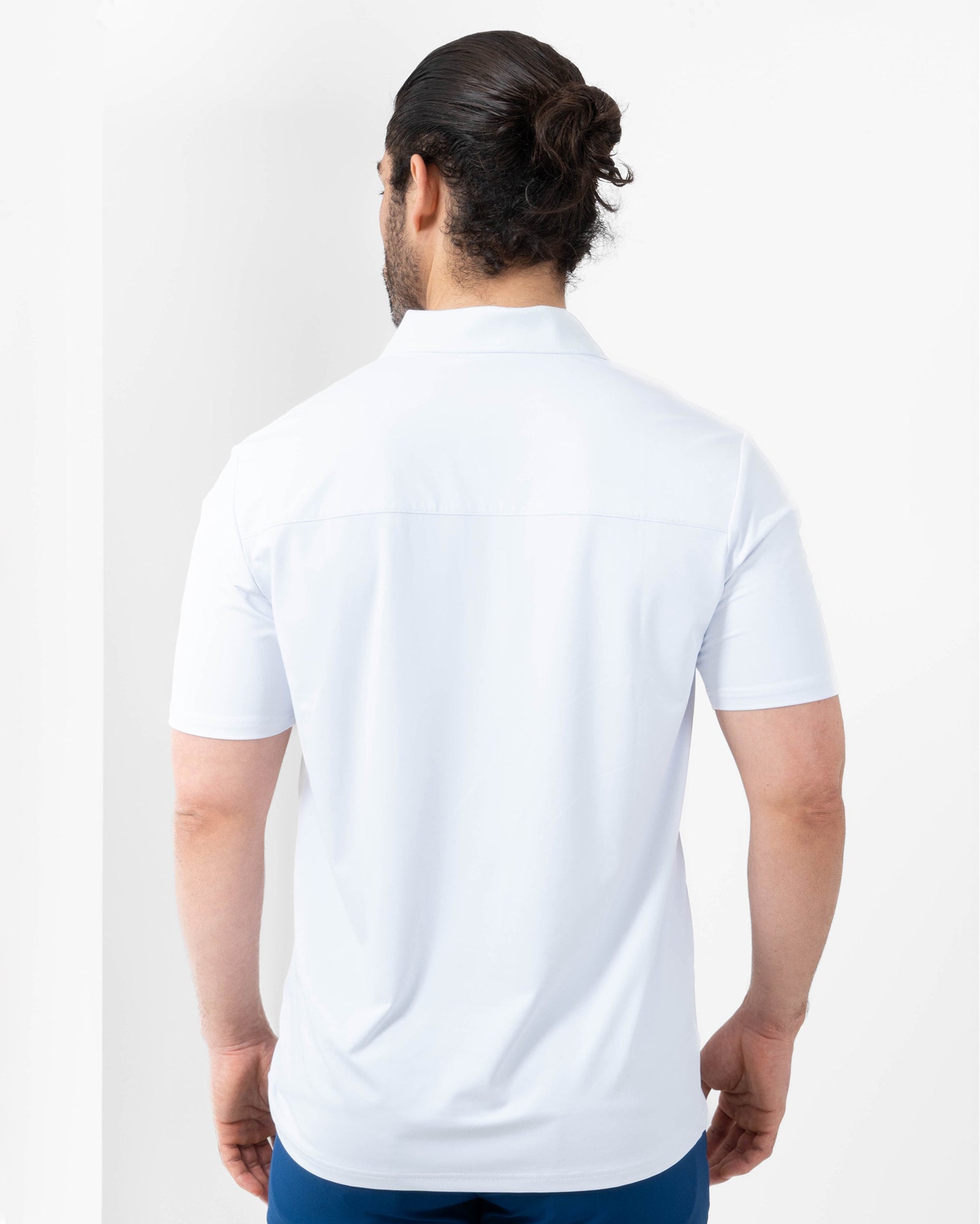 MAJA® Polo, White, back view, Regular fit, Polyester, with UPF 50, versatile use