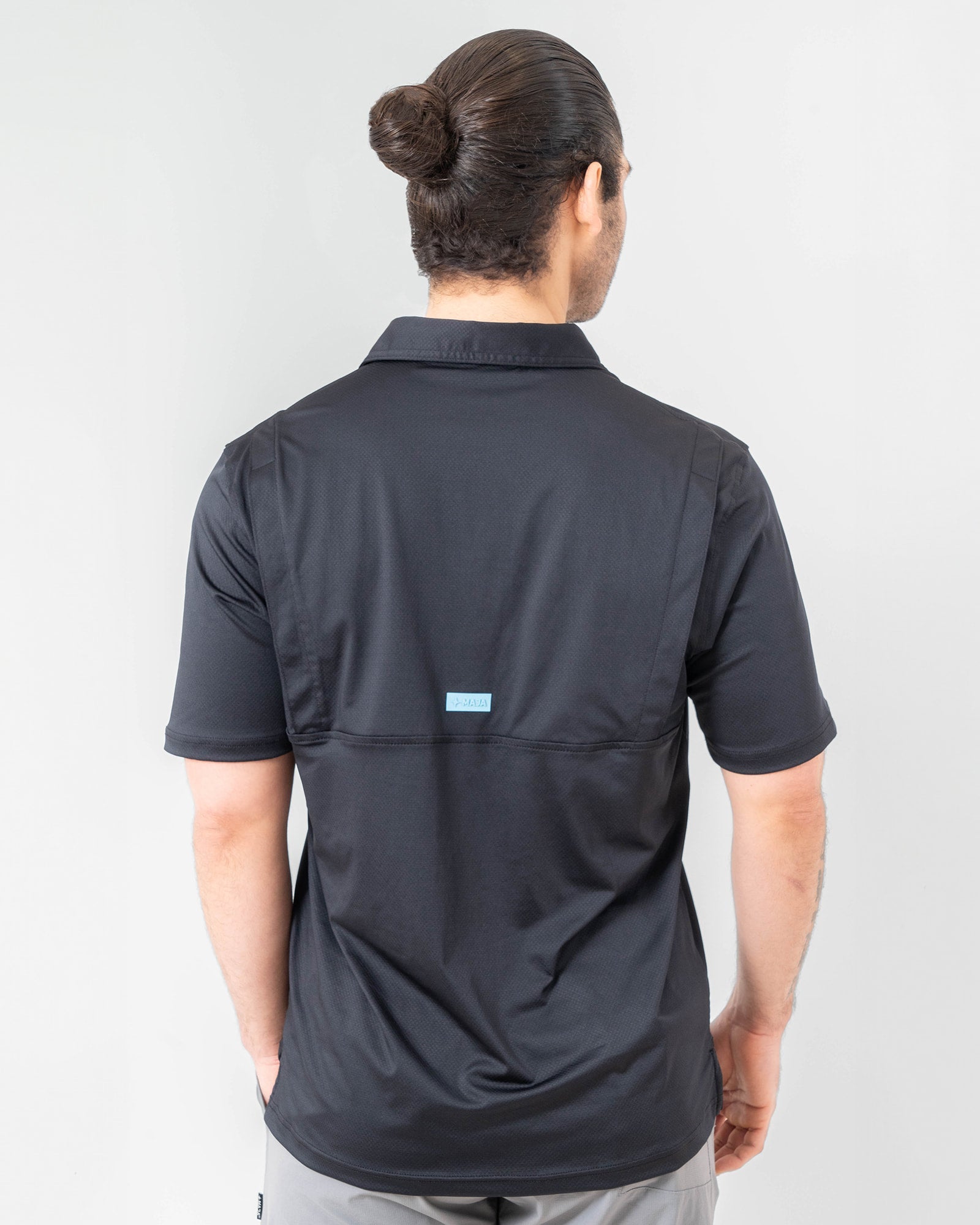 Naval Polo, Black, back view, Regular fit, Polyester, with 4-way stretch fabric, versatile use