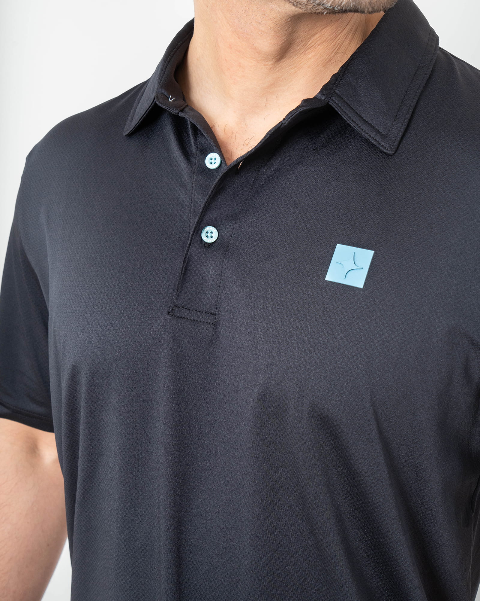 Naval Polo, Black, side view, Regular fit, Polyester, with 4-way stretch fabric, versatile use