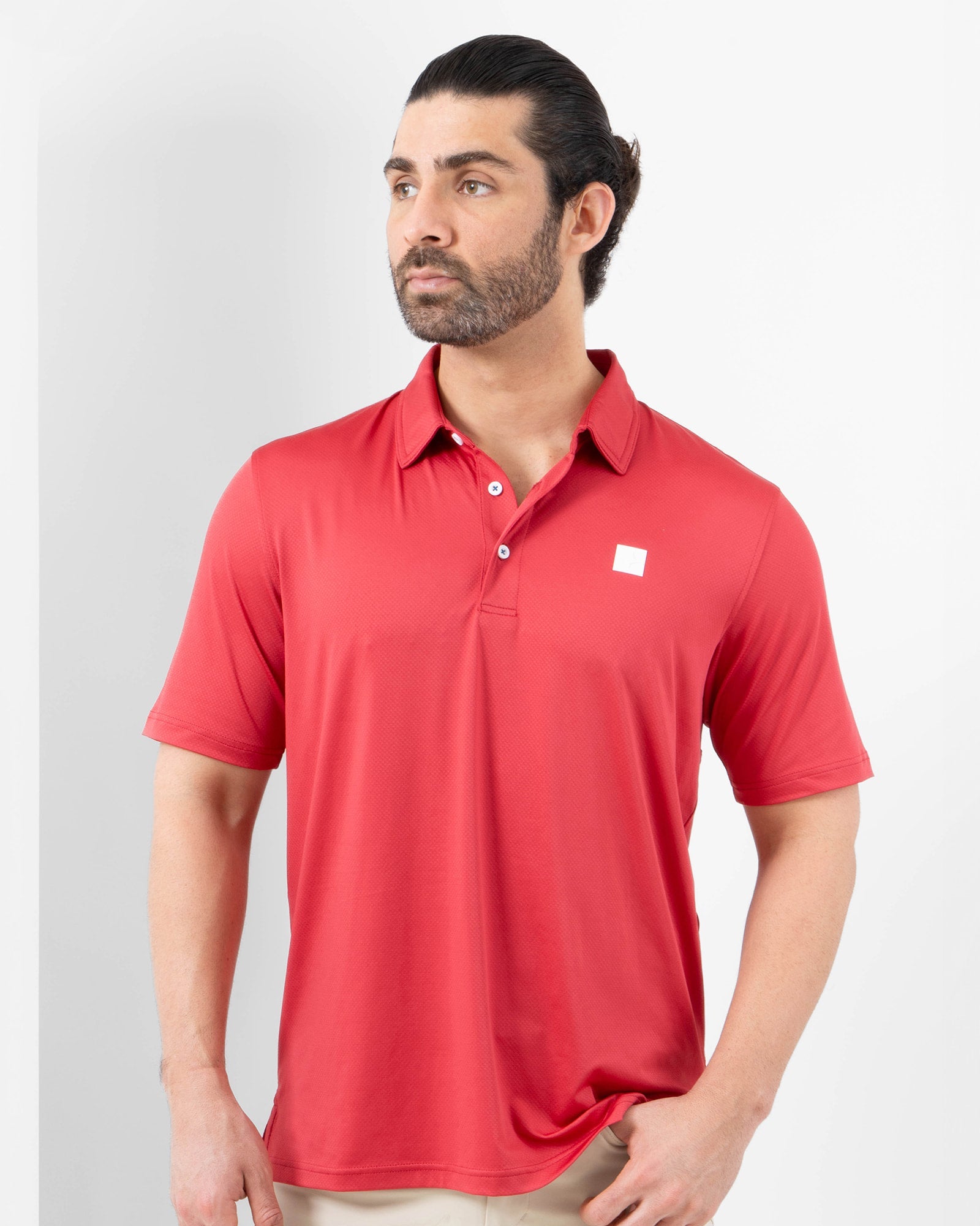 Naval Polo, Red, front view, Regular fit, Polyester, with 4-way stretch fabric, versatile use