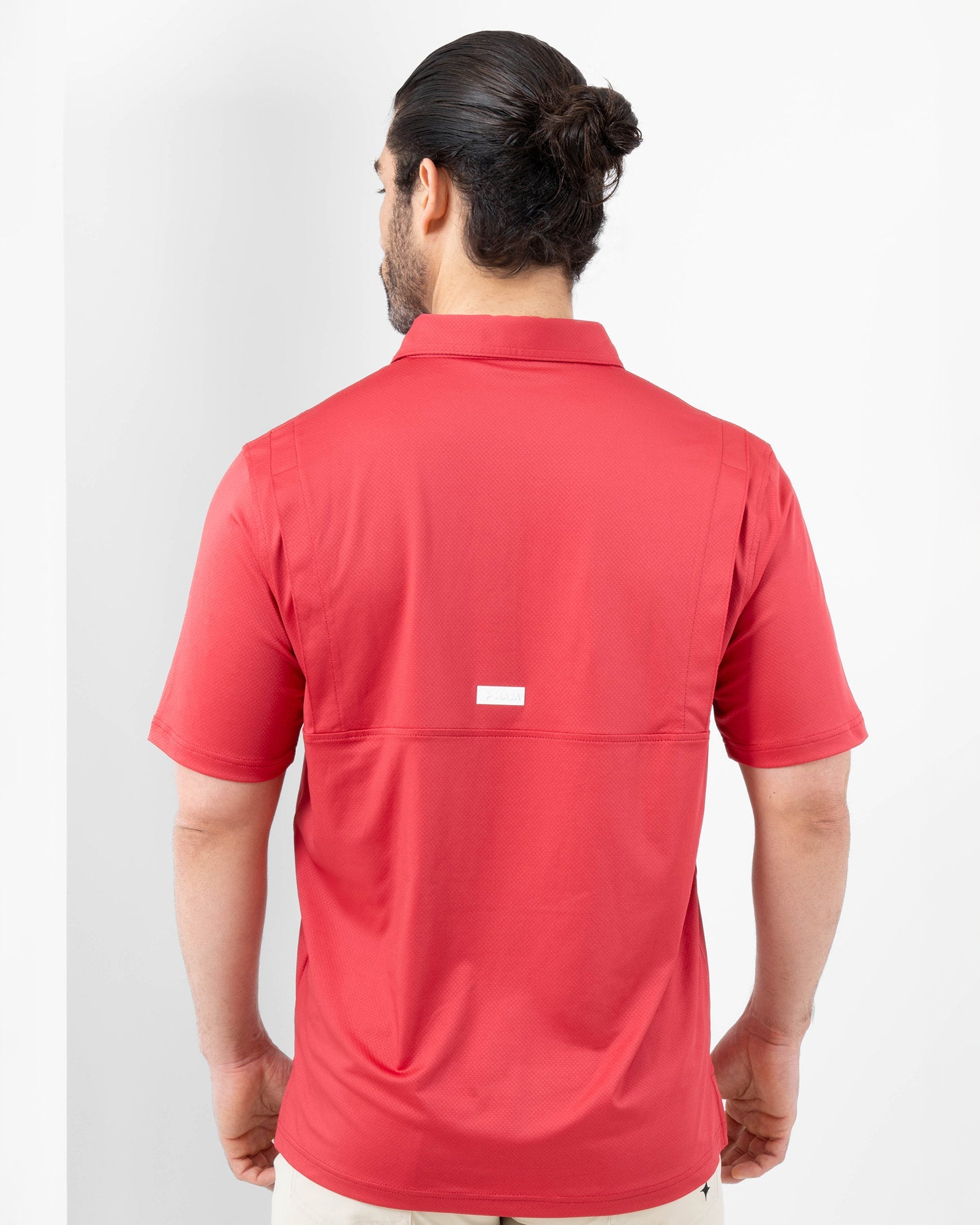 Naval Polo, Red, back view, Regular fit, Polyester, with 4-way stretch fabric, versatile use