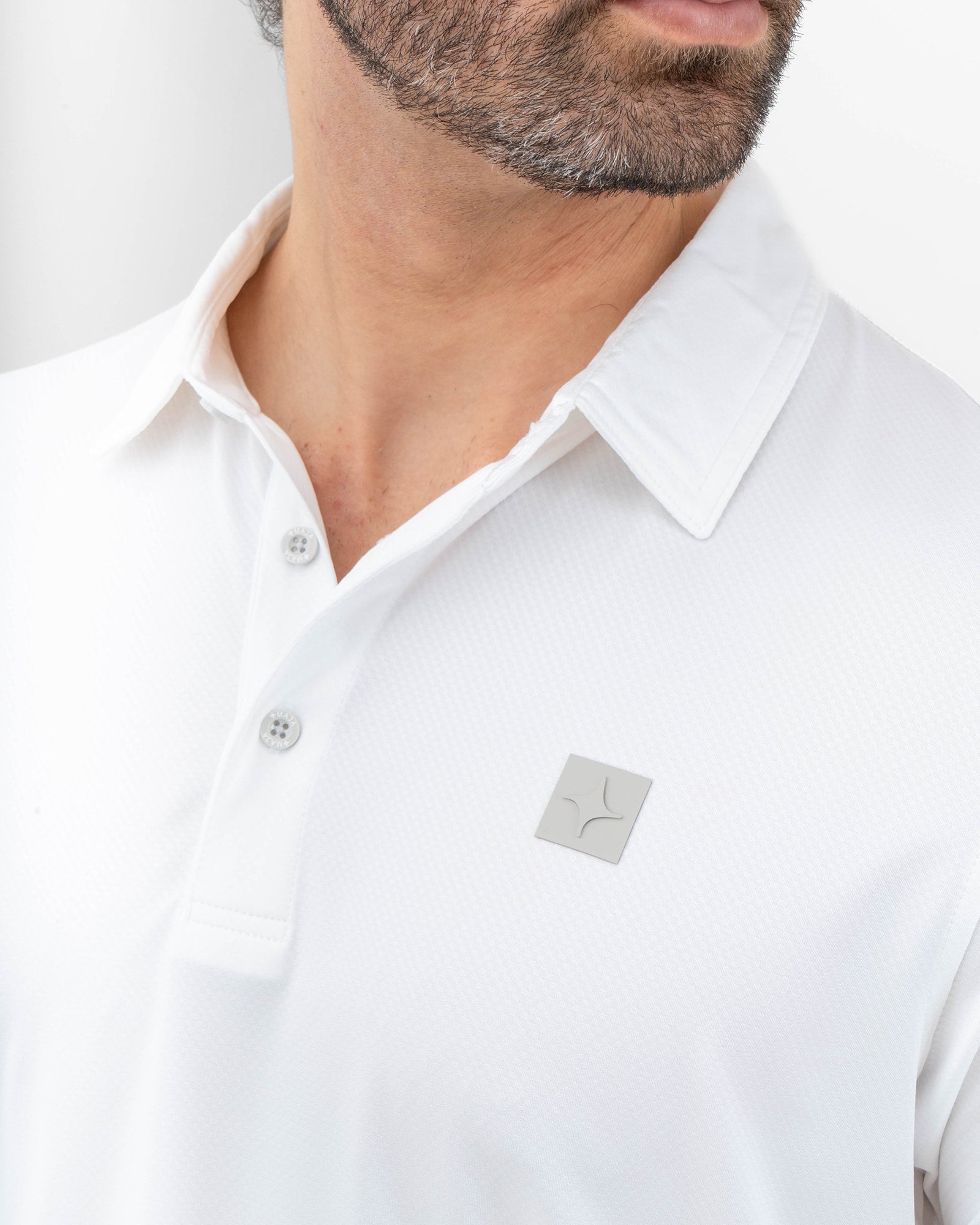 Naval Polo, White, side view, Regular fit, Polyester, with 4-way stretch fabric, versatile use