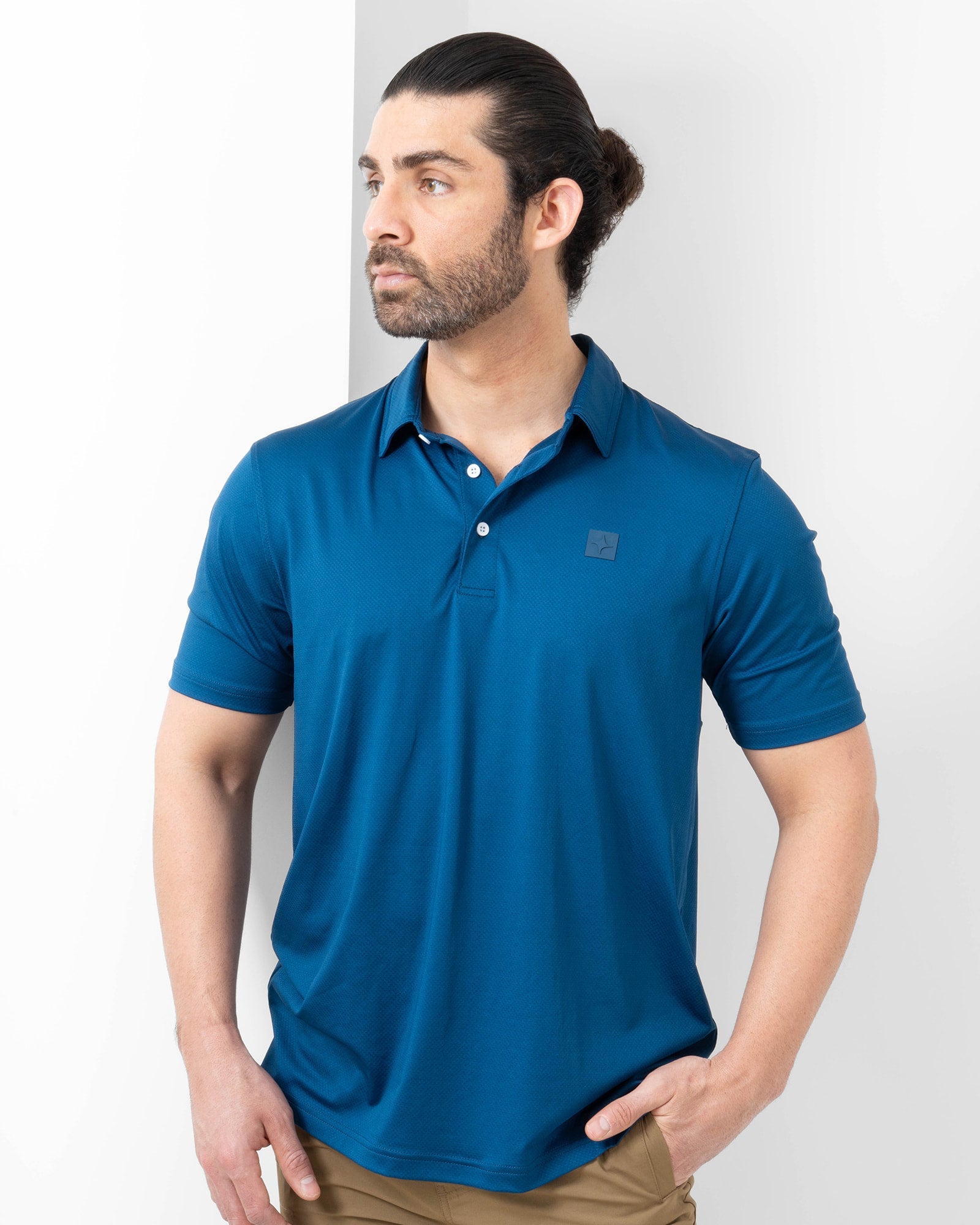 Naval Polo, Navy Blue, front view, Regular fit, Polyester, with 4-way stretch fabric, versatile use