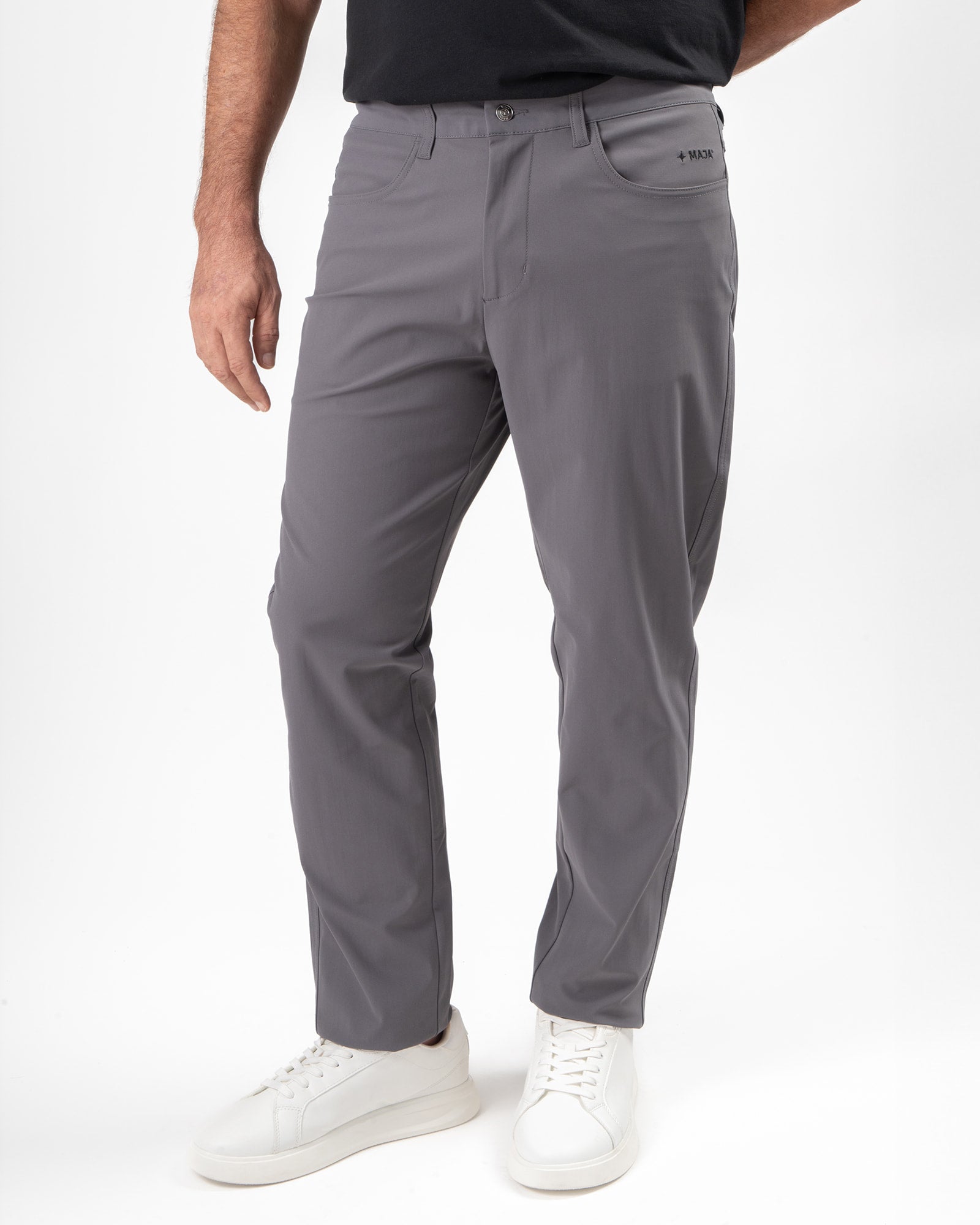 Origen® Pants, Gray, front view, Regular fit, Polyester, with 4-way stretch fabric, versatile use