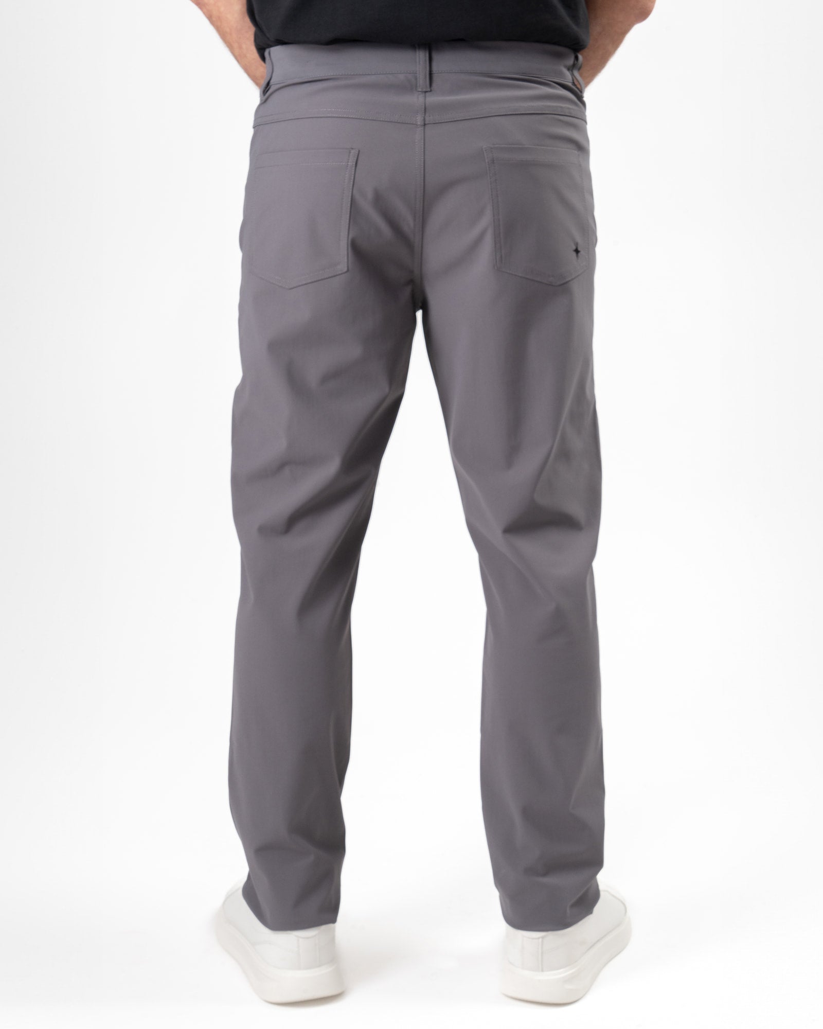 Origen® Pants, Gray, back view, Regular fit, Polyester, with 4-way stretch fabric, versatile use
