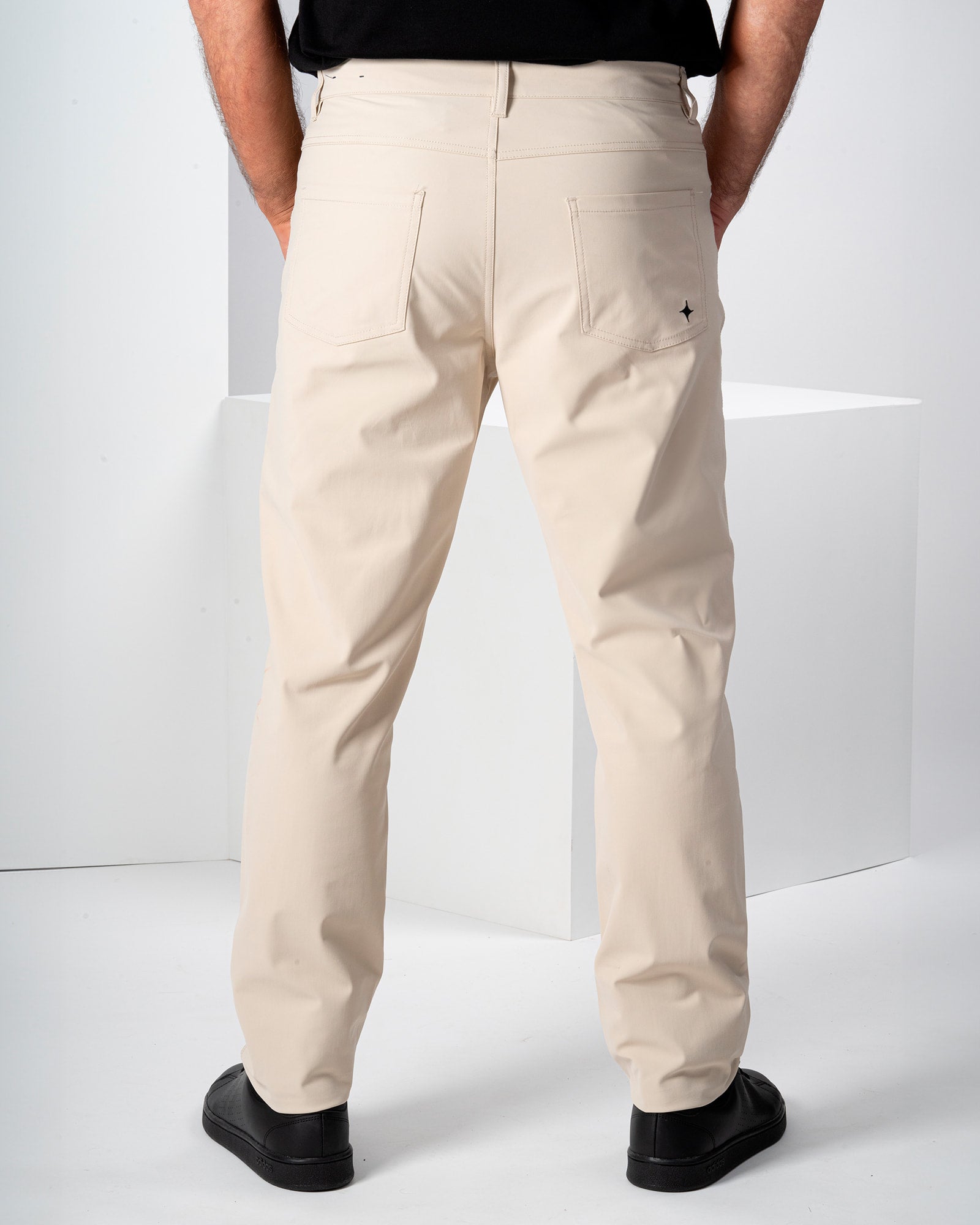 Origen® Pants, Khaki, back view, Regular fit, Polyester, with 4-way stretch fabric, versatile use