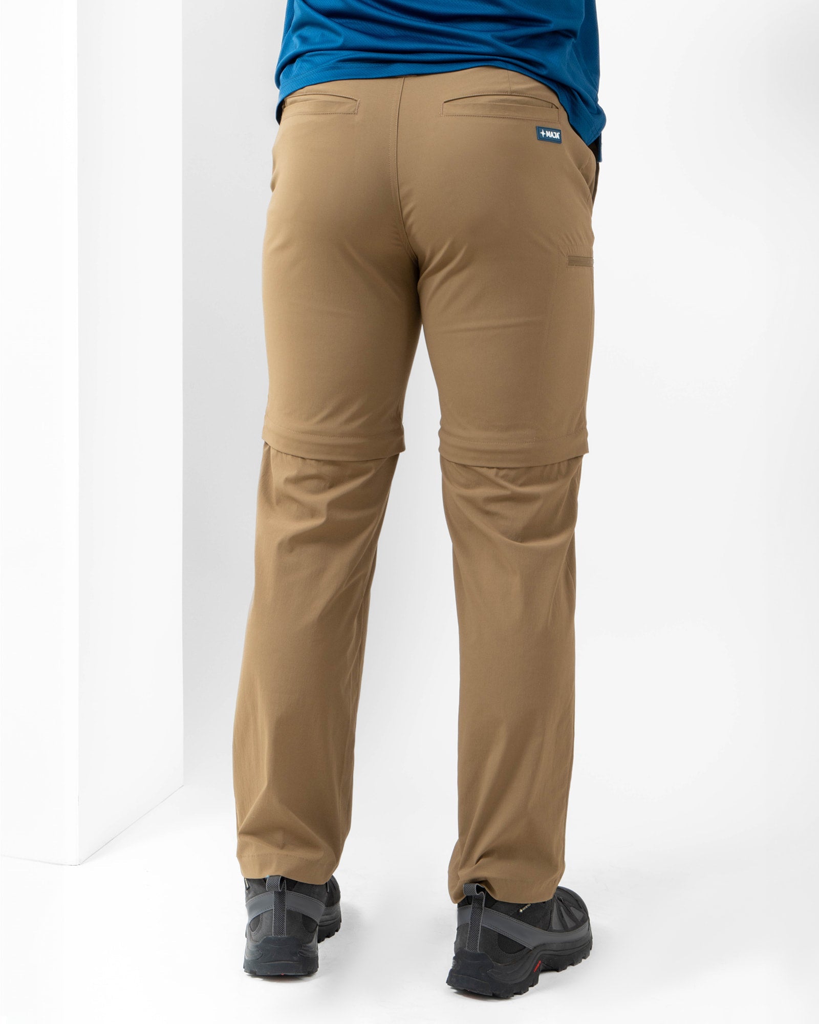 Convertible Pants-Short MAJA®, Brown, back view, Regular fit, Polyamide, versatile use