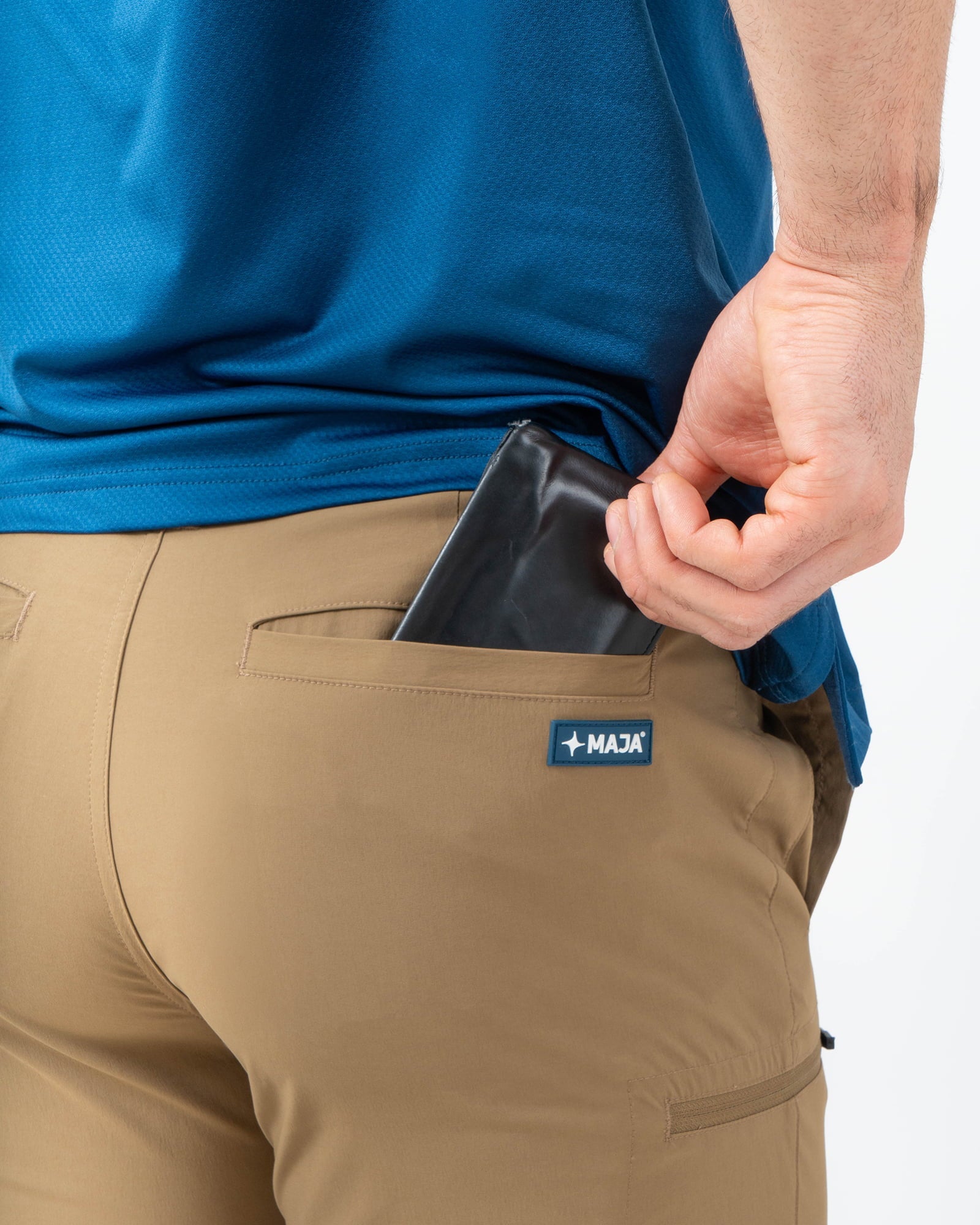 Convertible Pants-Short MAJA®, Brown, side view, Regular fit, Polyamide, versatile use