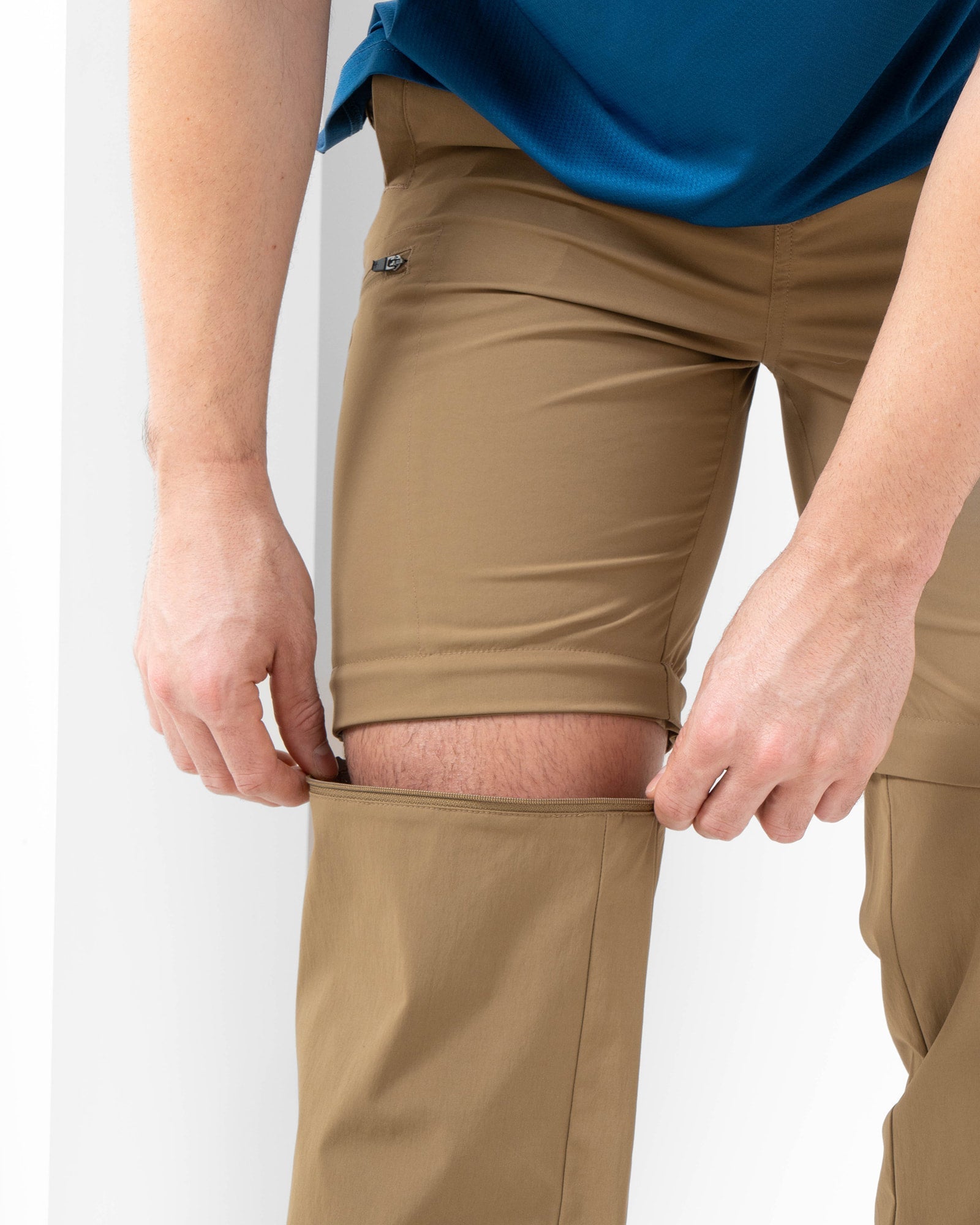 Convertible Pants-Short MAJA®, Brown, detail, Regular fit, Polyamide, versatile use