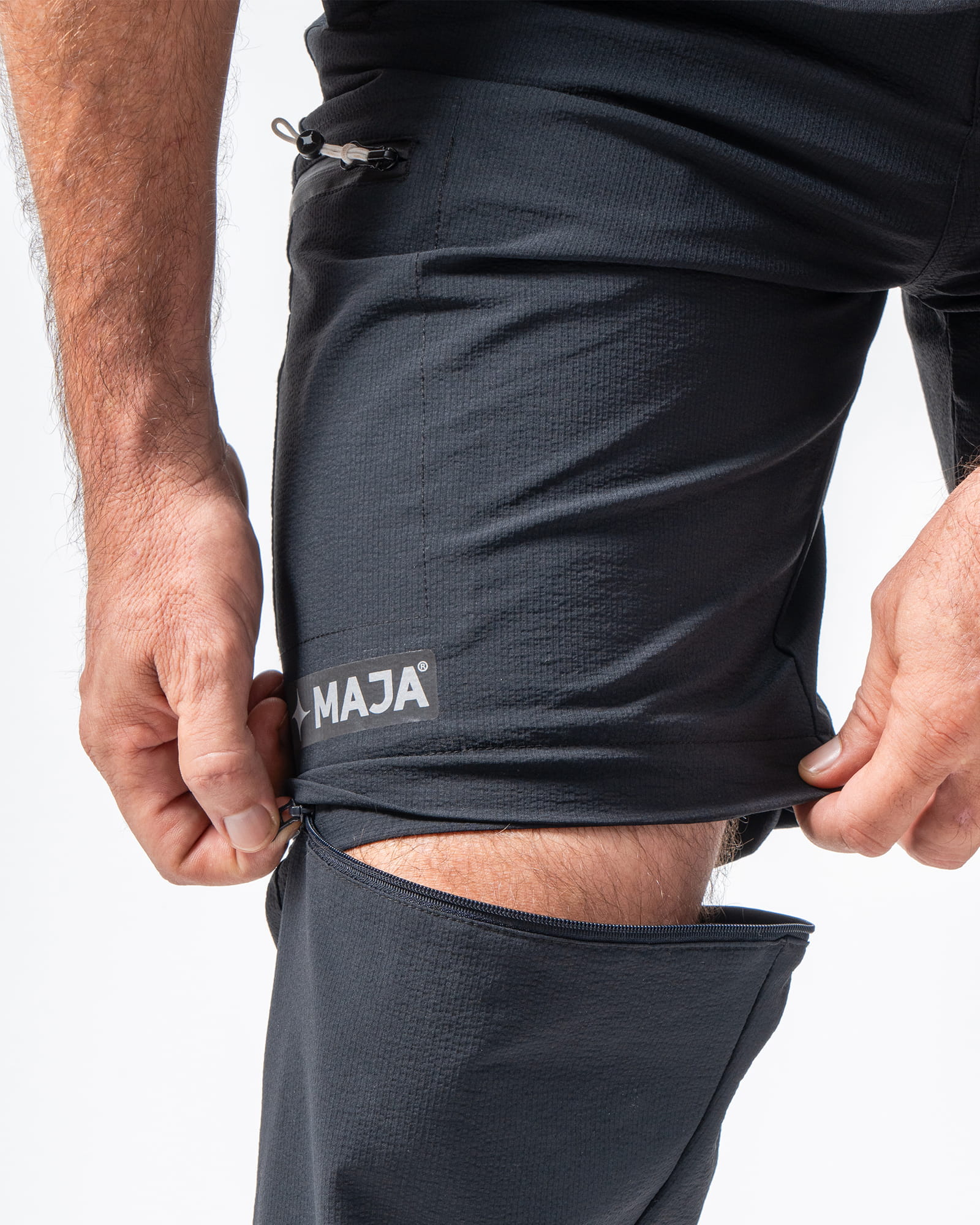 Convertible Pants-Short MAJA®, Black, side view, Regular fit, Polyamide, versatile use