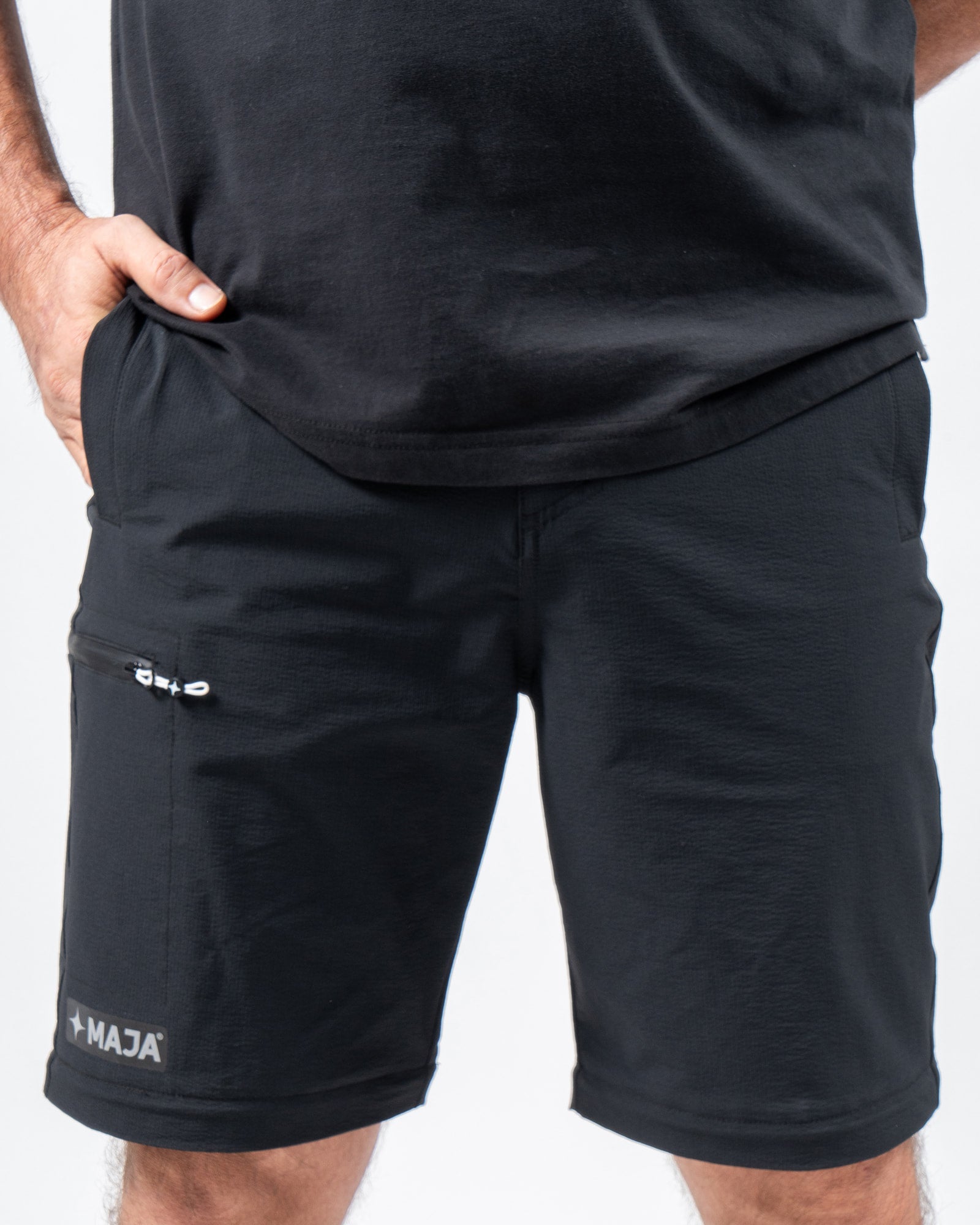 Convertible Pants-Short MAJA®, Black, detail, Regular fit, Polyamide, versatile use