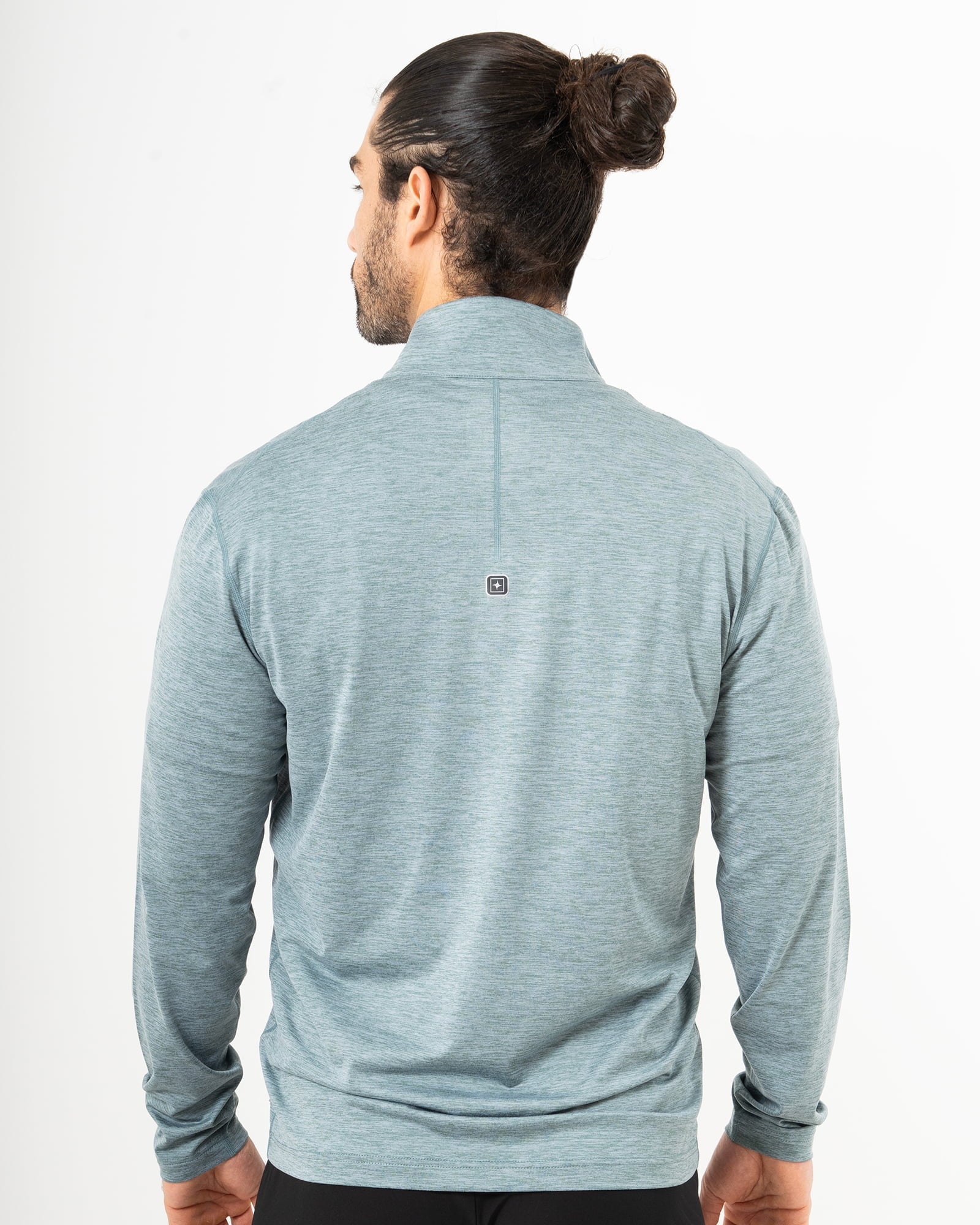 Andrews Pullover, Green jaspe, back view, Regular fit, Polyester, with 4-way stretch fabric, great for cold weather