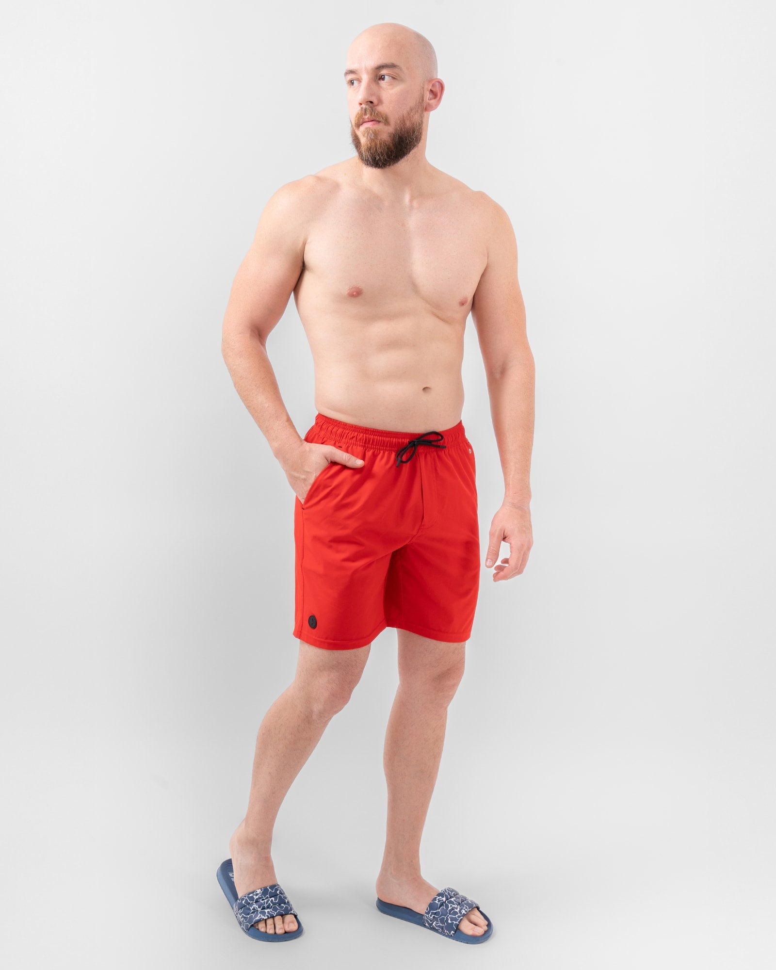 MAJA® Swim Shorts, Red, detail, Relaxed fit, Polyester, with 4-way stretch fabric, versatile use