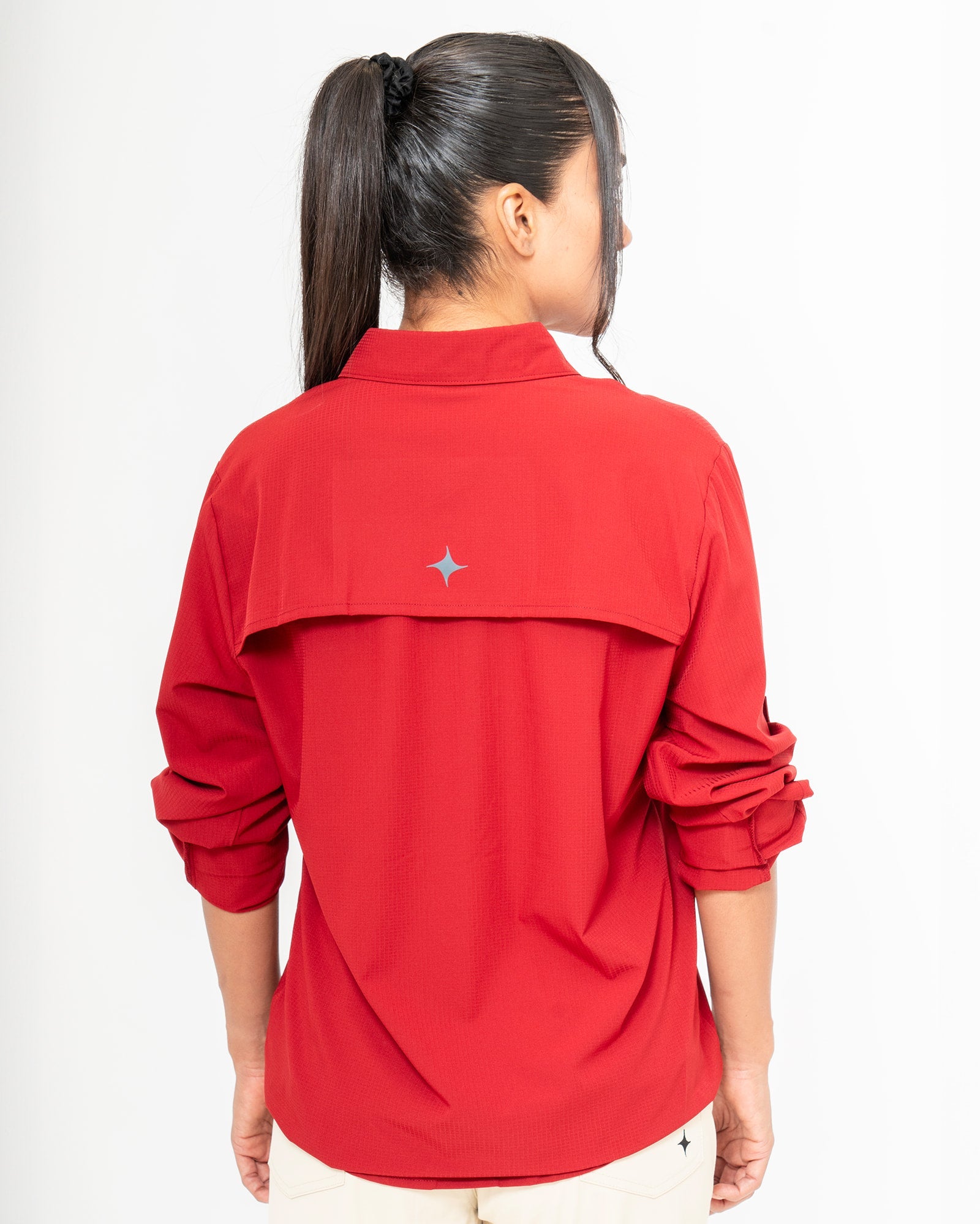 MAJA® Outdoor Signature Shirt, Tinto, back view, Regular fit, Polyester, with ripstop, ideal for office