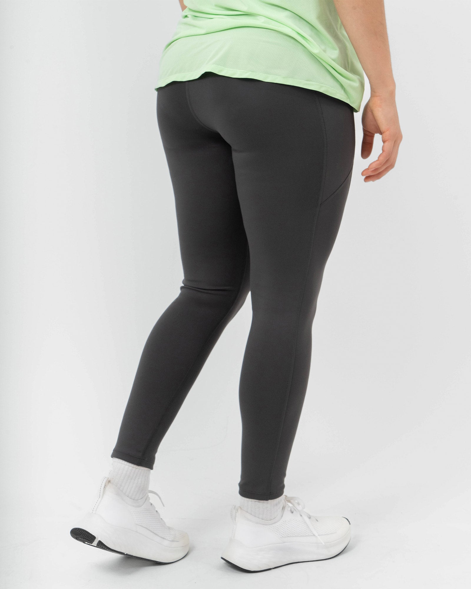 MAJA® Active Odisea Leggings, Humo, back view, Slim fit, Polyester, with 4-way stretch fabric